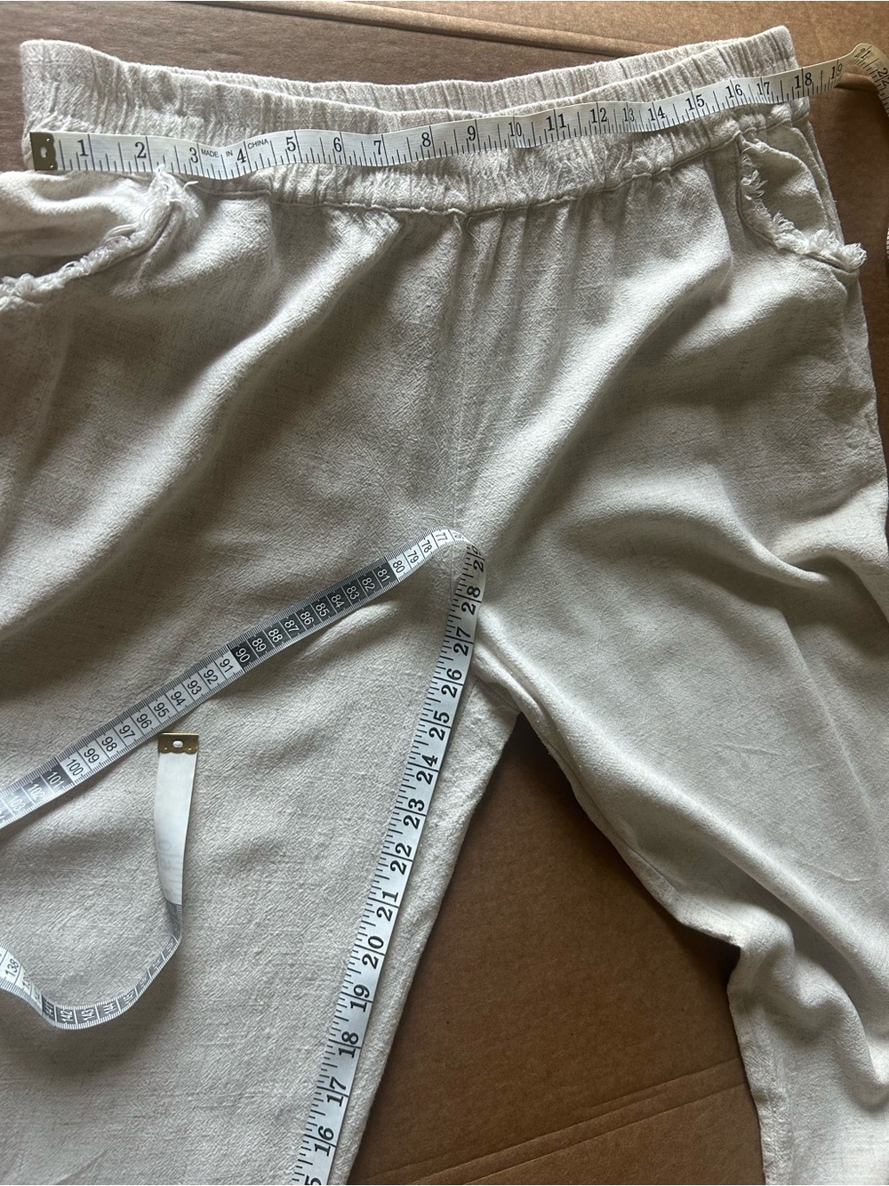 Umgee Wide Leg Pants in Light Natural - Picture 15 of 16